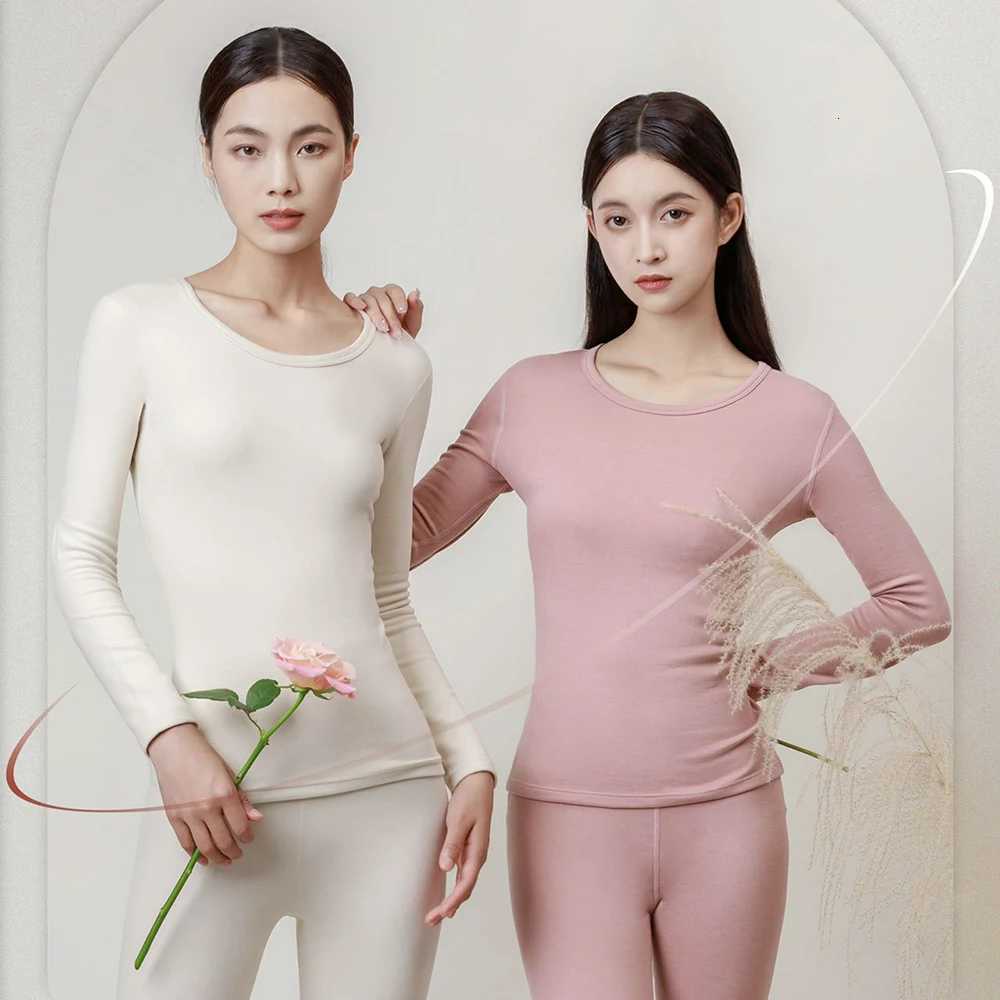 Womens Thermal Underwear Autumn Winter Thickened wool silk Seamless Warm Lingerie Long Sleeve Bottoming Thermal Clothing SetsT251020
