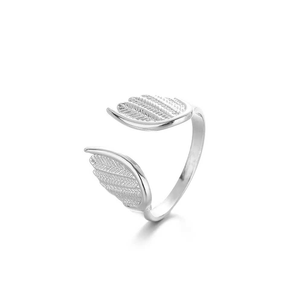 Stainless Steel Wing Ring for Men BoysAdjustable Open Metal RingPunk Hip Hop Jewelry Gift J251020