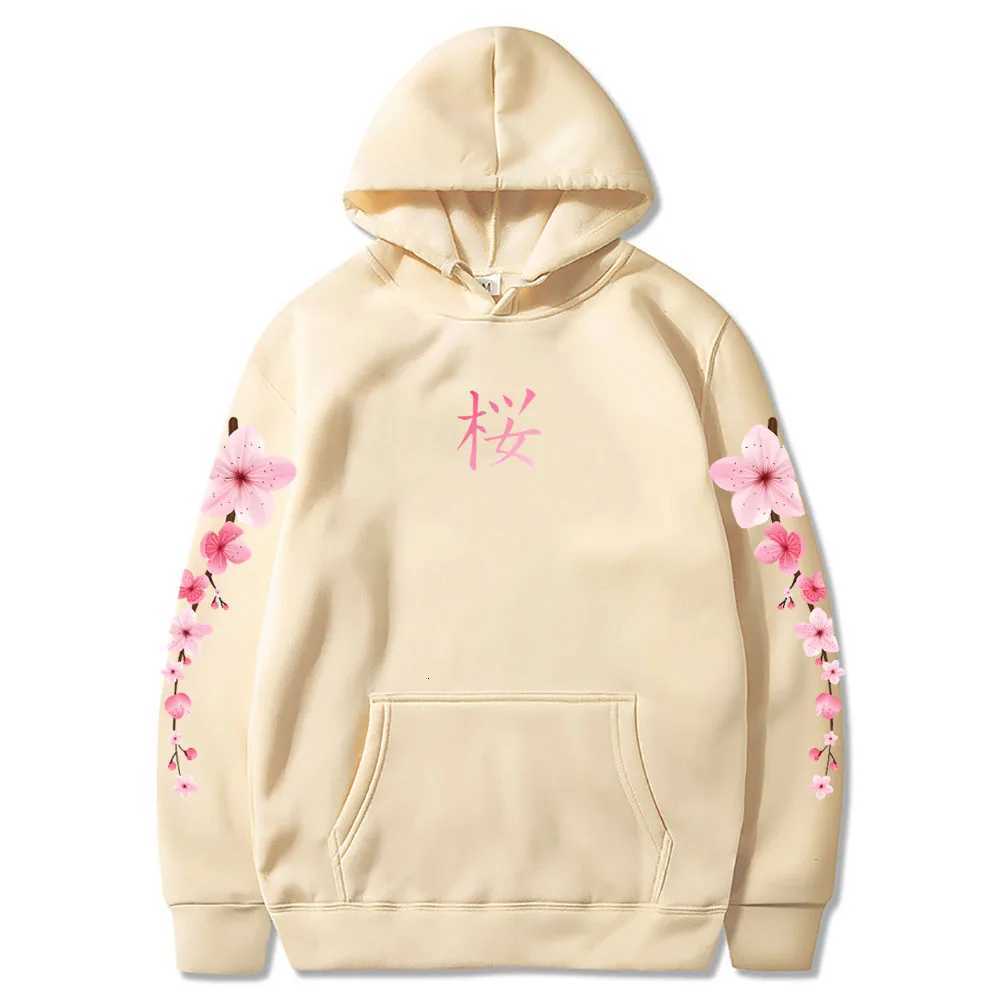 Japanese Blossom Sakura Graphic Hoodies Long Sleeve Winter Hooded Sweatshirts Casual WomenMen Comfortable Pullovers with Pocket W251020