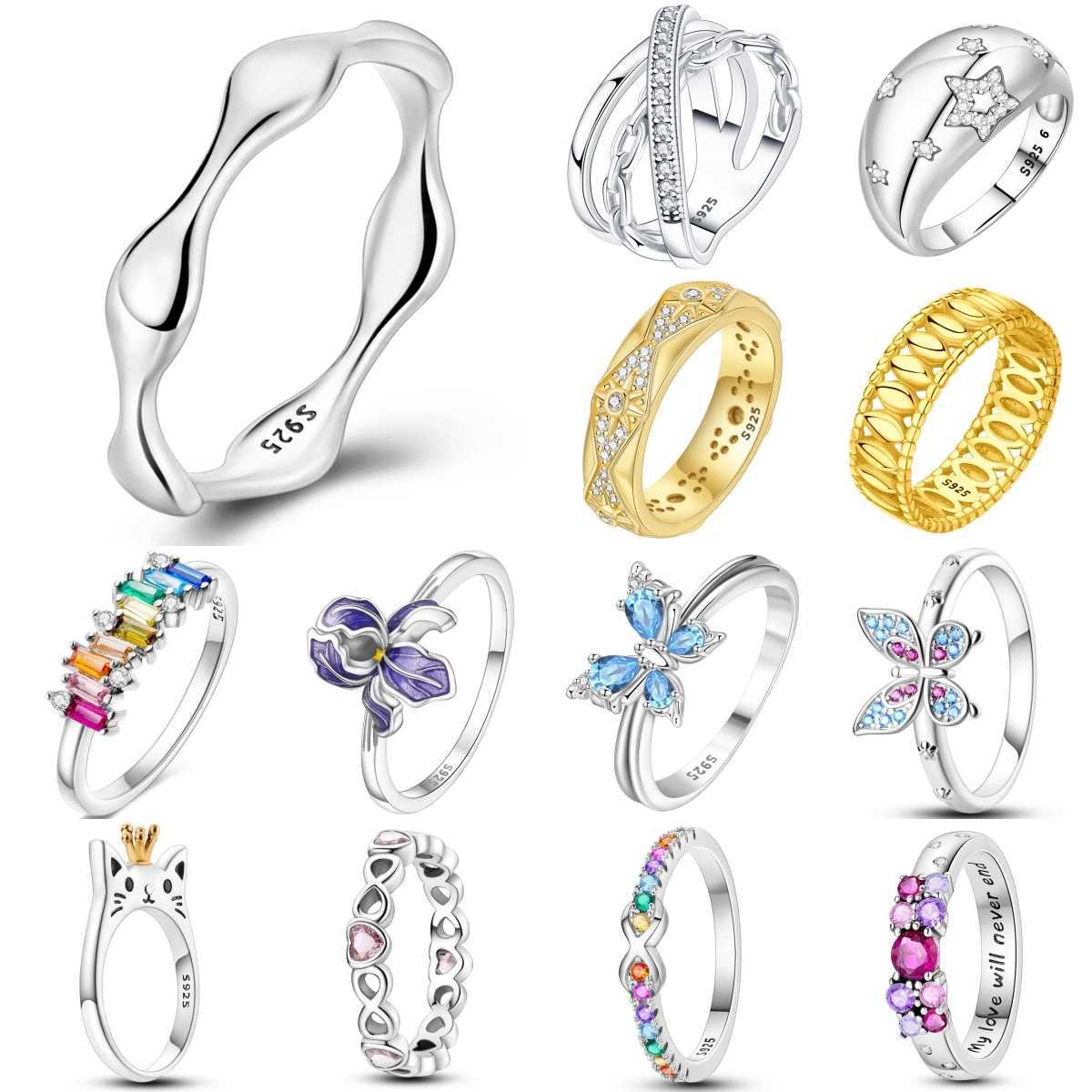 Orstarry S925 Sterling Silver Regular Liquid Droplet Closed Ring For Women Finger Ring Personality Jewelry Party Trendy Gifts J251020