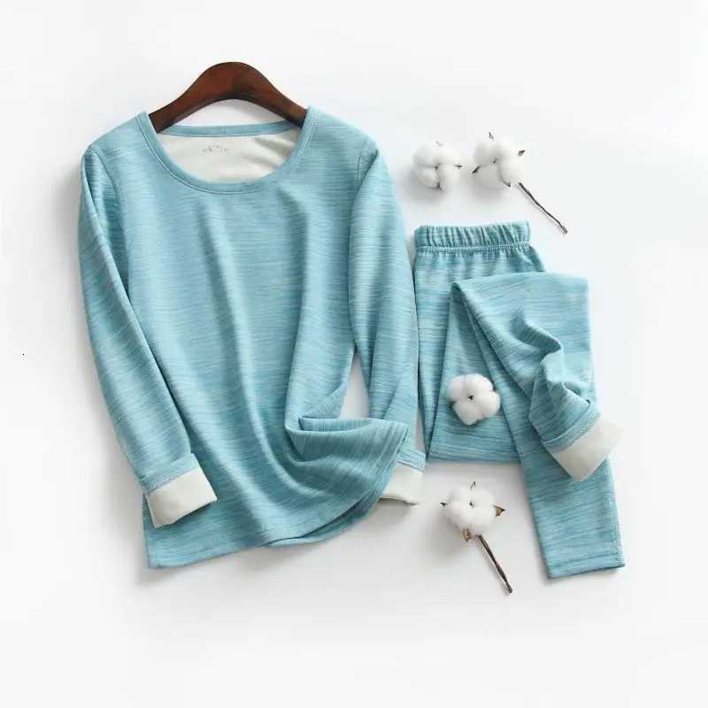 Winter Soft and Warm Womens Cashmere Doublesided Woolen Fast Warm Round Neck Long Johns Underwear SetT251020