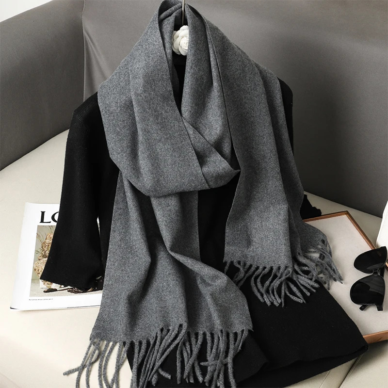 63Colors Solid Women Winter Scarf Warm Chunky Cashmere Shawl Outdoor Tassels Pashmina Bufanda Lady Wrap Windproof Scarves 251020