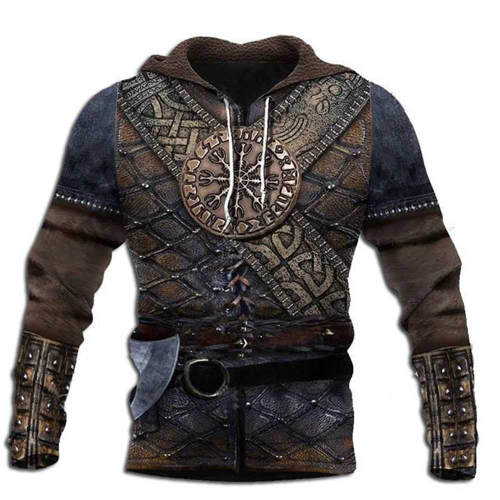 Nordic Pirates Hoodie For Men Street Hip Hop Vintage Clothes Autumn and Winter Casual Sweatshirts Fashion Oversized Hooded Shirt W251020