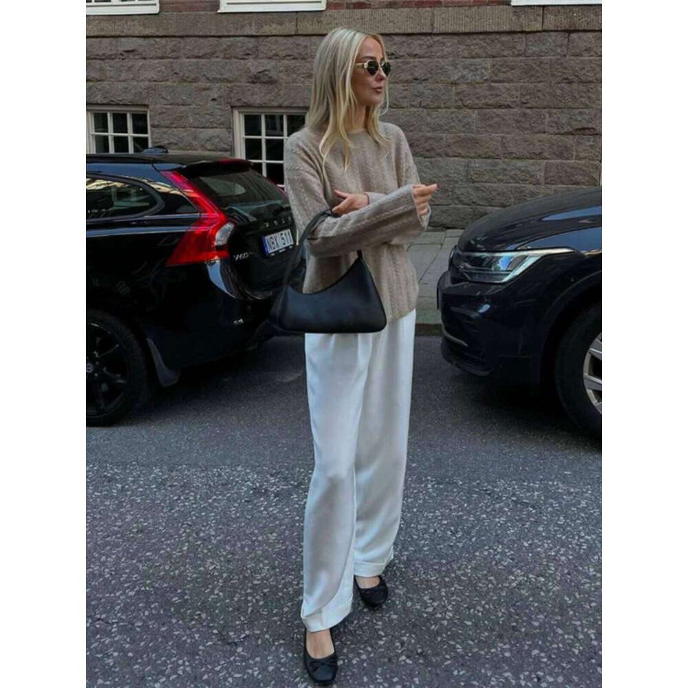 New Cashmere In Autumn Winter With Round Neck, Soft Waxy And Loose Twisted Wool Sweater 251020 251020