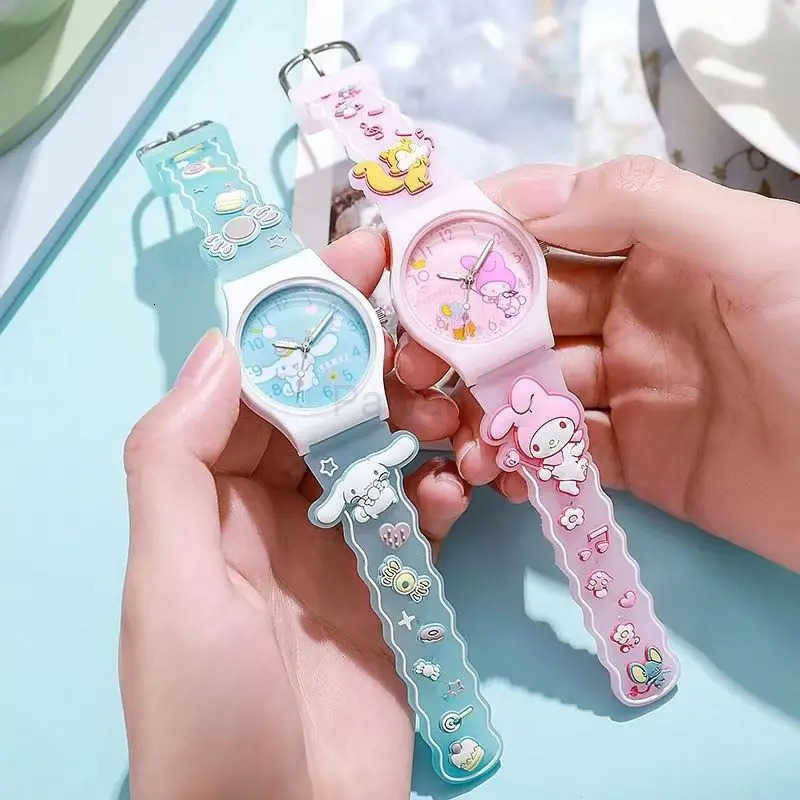 Sanrio New Hello Kitty Kuromi Cute Cartoon Kids Watch Jelly Sanrio Quartz Watch Gift for Boys Girls L251020