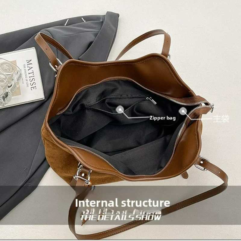Textured Casual Crossbody Shoulder Bag Women Large Capacity Retro Tote Handle Bag Fashion Versatile and Niche Storage BagT251020