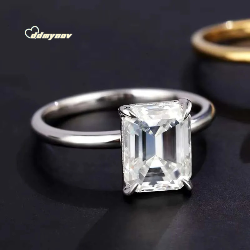 Commuting style large main stone ring pillow shaped s925 pure silver inlaid moissanite ring not fading women's style ddmynov