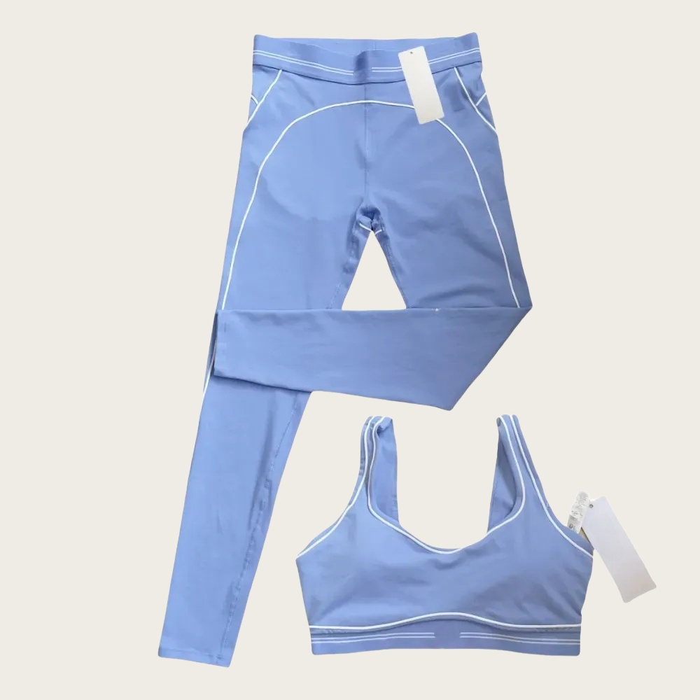 25 Tops NEW 10A Breathable Leggings Set Soft Elastic Socks Outfits Pants Fiess Wear Bra Shorts Sports Yoga Aloliness Women Clothes C94