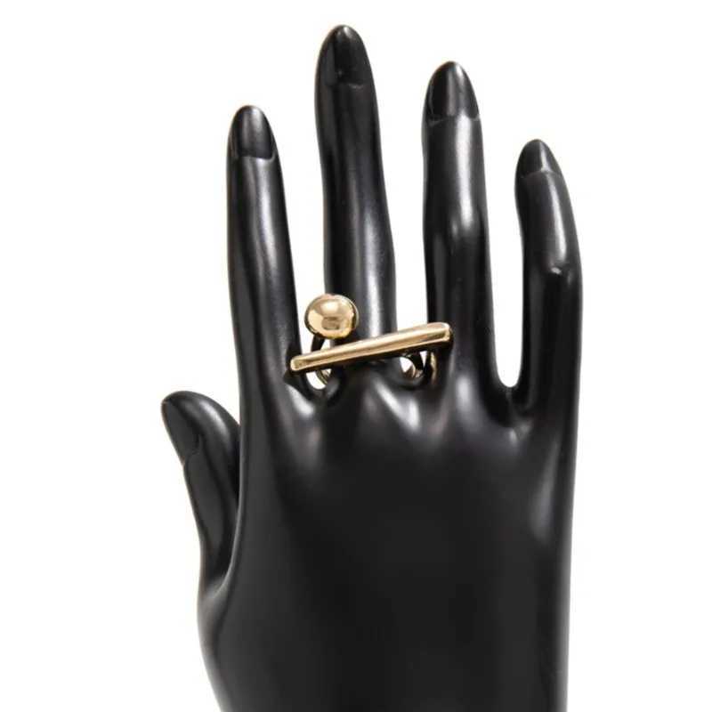 Creative Irregular Geometric Lines Open Ring for Women Men Exaggerated Gold Color Line Adjustable Couple Finger Ring Jewelry J251020