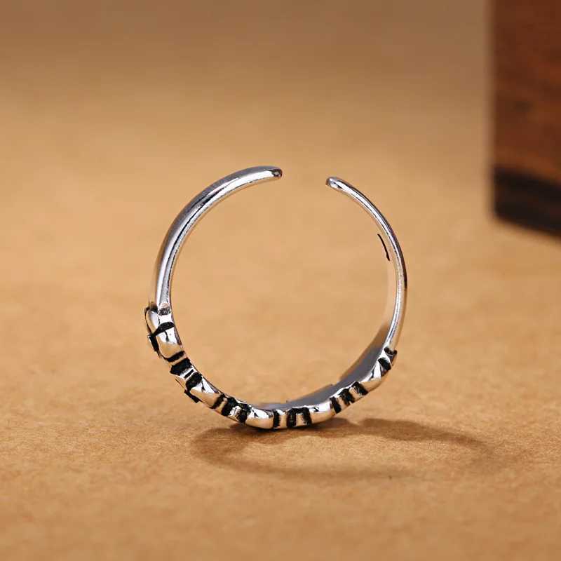 925 Sterling Silver Retro Flower Adjustable Rings For Women Engagement Luxury Quality Jewelry J251020