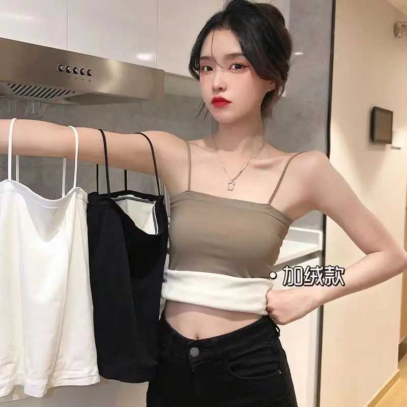 1pcs Autumn Winter Women Warm Underwear Girl Thermal Casual Nightwear Sexy Elasticity Female Velvet Tshirt Student Thermal VestT251020