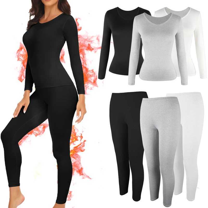 Thermal Underwear for Women Long Johns Set Cold Weather Autumn Winter Pajamas Top Bottom 2 Pieces Sets Shirts PantsT251020
