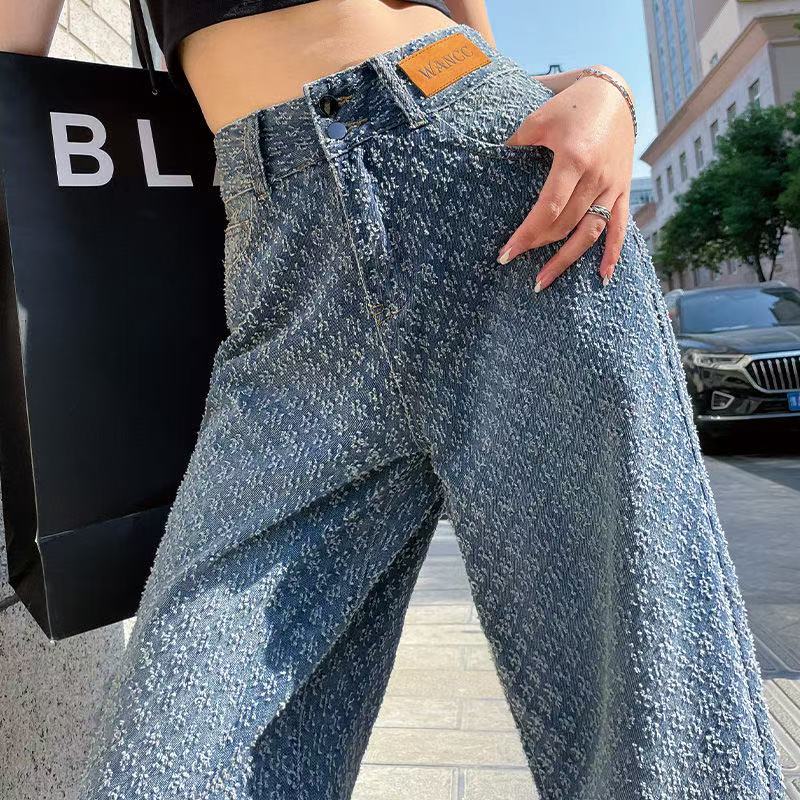 Women's Wide-Leg Jeans - 2025 New Style Spring and Autumn, High-Waisted, Loose-Fit, Slimming Straight-Leg Pants Suitable for Pear-Shaped Figures 