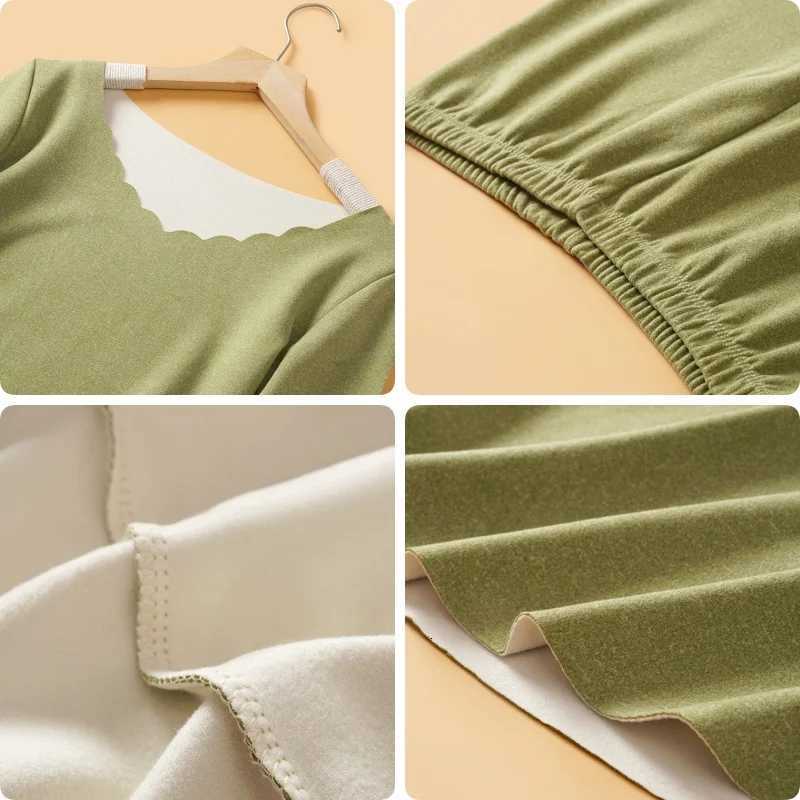 Womens Seamless Thermal Underwear Set Keep Warm in Winter Long Sleeve Top and Bottom SuitT251020