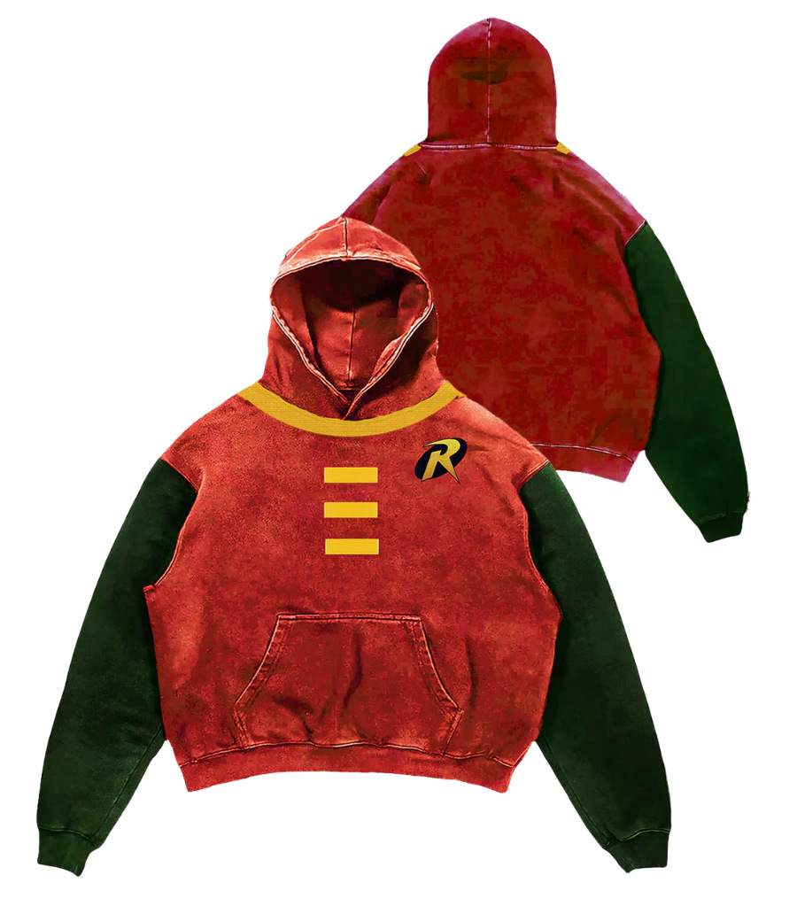 Men's And Women's Designer Hoodies Retro Streetwear Color Block Robin Letter Print Hoodie Couple Loose Pullover Sweatshirt