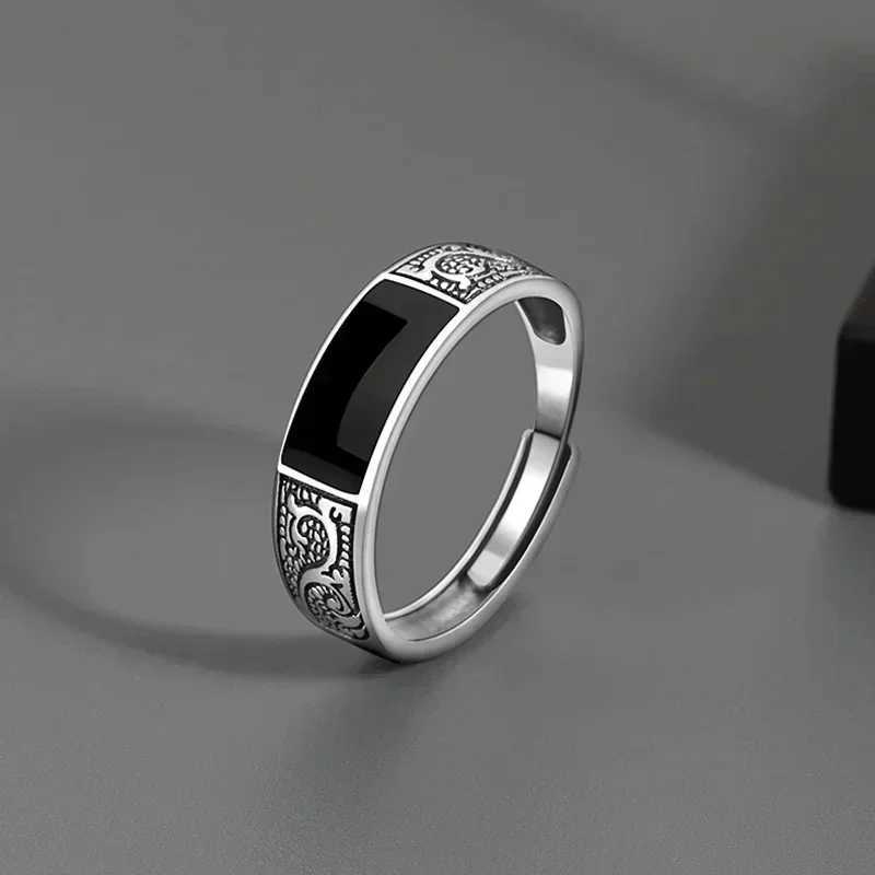 Fashion New Vintage Dragon Pattern Titanium Steel Ring Hip Hop Adjustable Ring Men Single Party Opening J251020