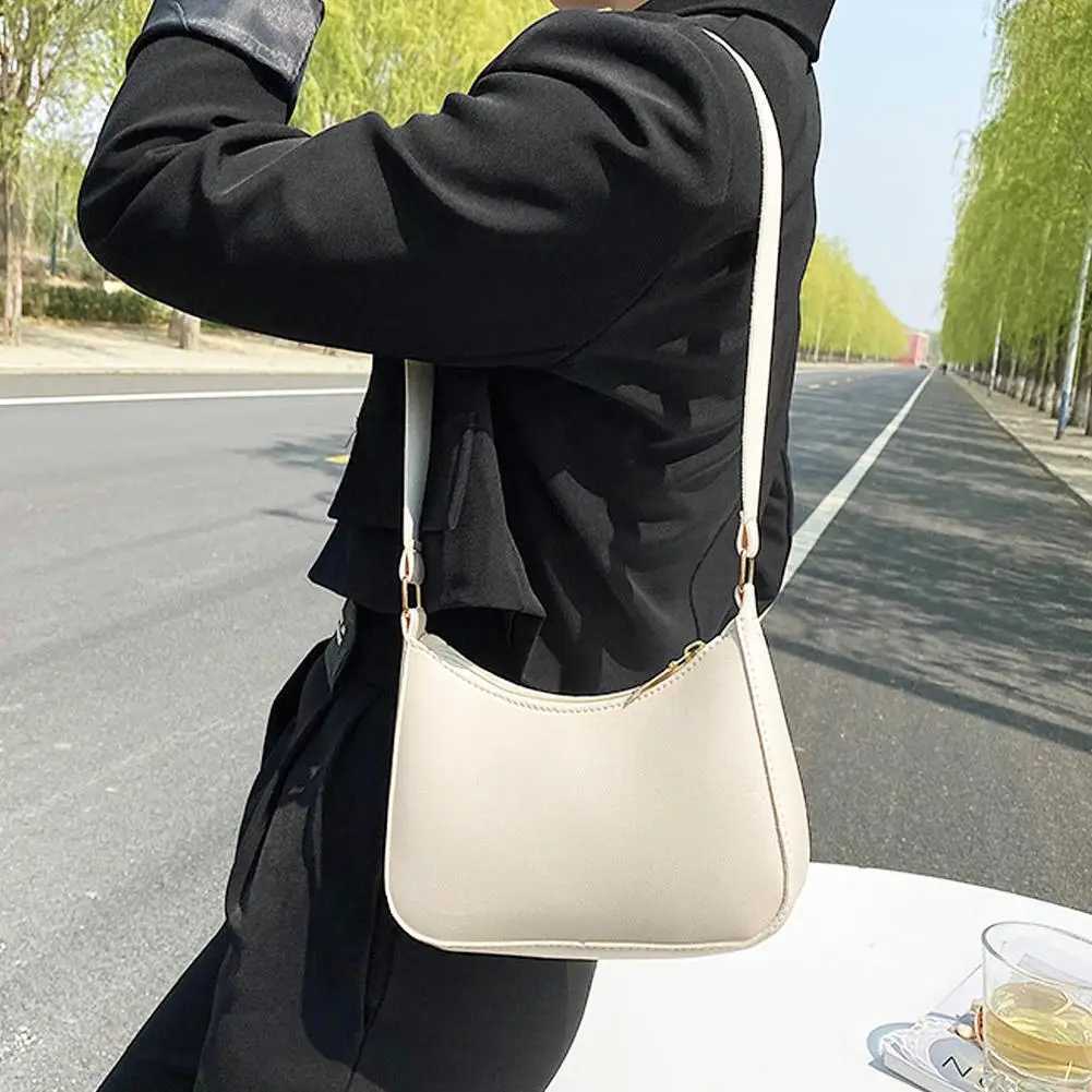 Womens Small Underarm Hobo Bag Vintage Style Top Handle Purse PU Leather Crossbody Shoulder Bag Chic PortableT251020