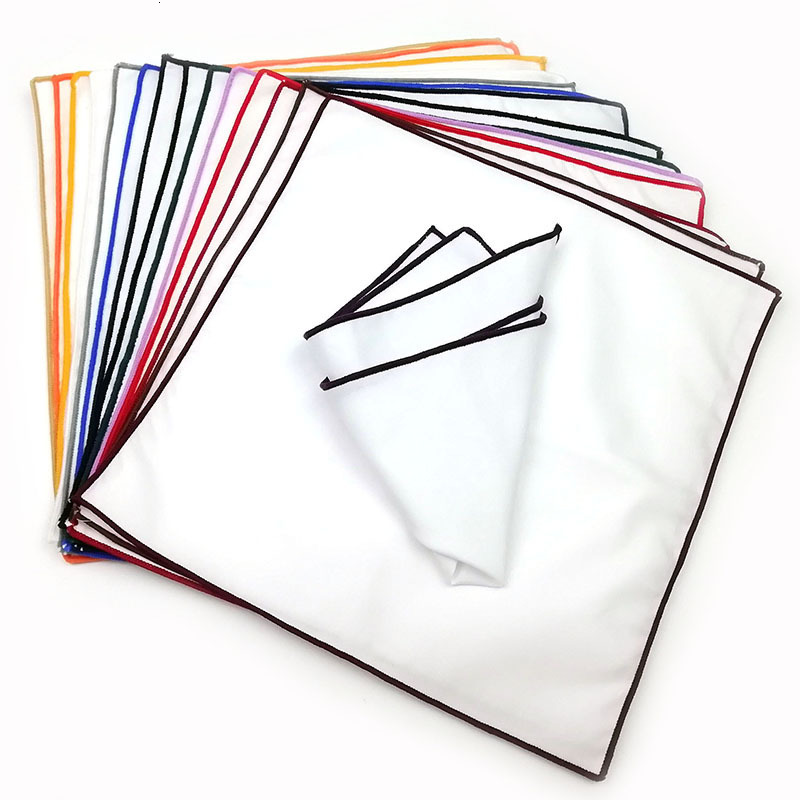 Silk Kerchief Man Dark Blue Striped April Fool's Day Fit Formal Party Pocket Square Handkerchiefs Suit Hanky Accessory Male Gift