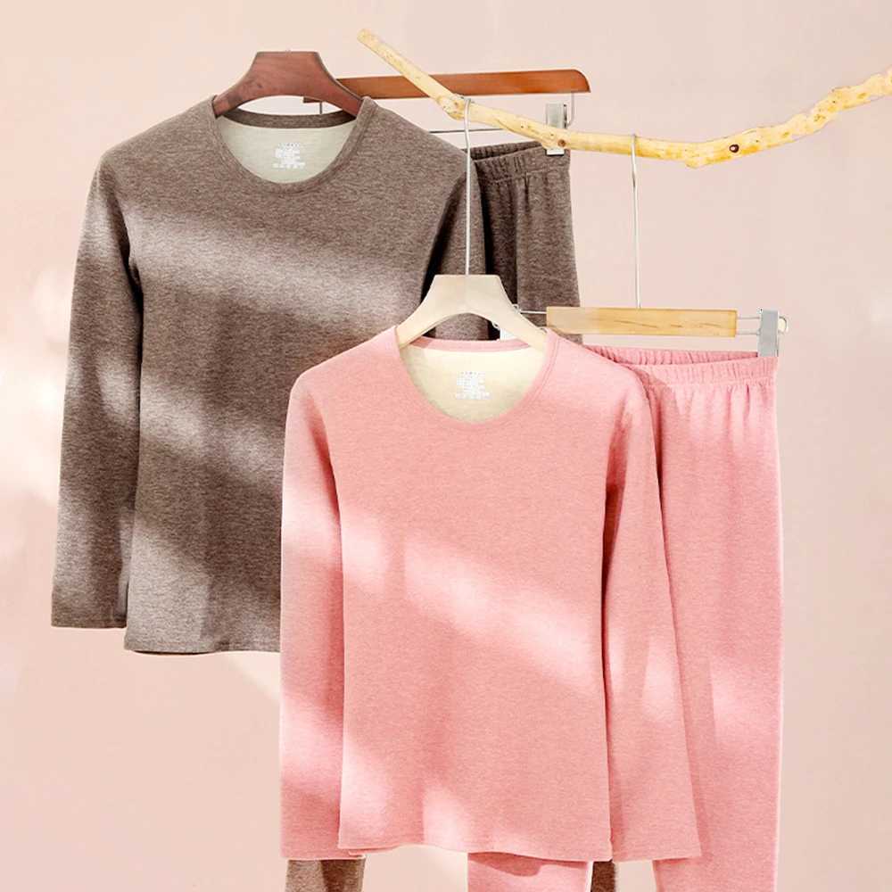 Winter Womens Thermal Underwear Lingerie Set Thermal Clothing Woman For Cold Long Sleeve Top Warm Pants Leggings Two Piece SetsT251020