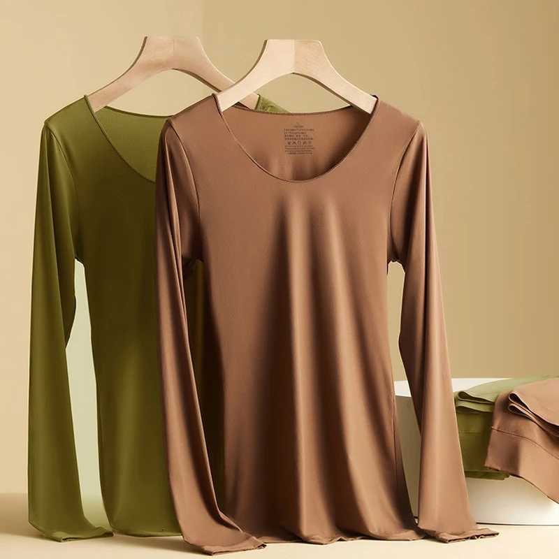 Seamless Thermal Underwear Set Womens Ultrathin Highly Elastic Set Comfortable Long Sleeve Warm Innerwear 2Pcs Casual SuitT251020