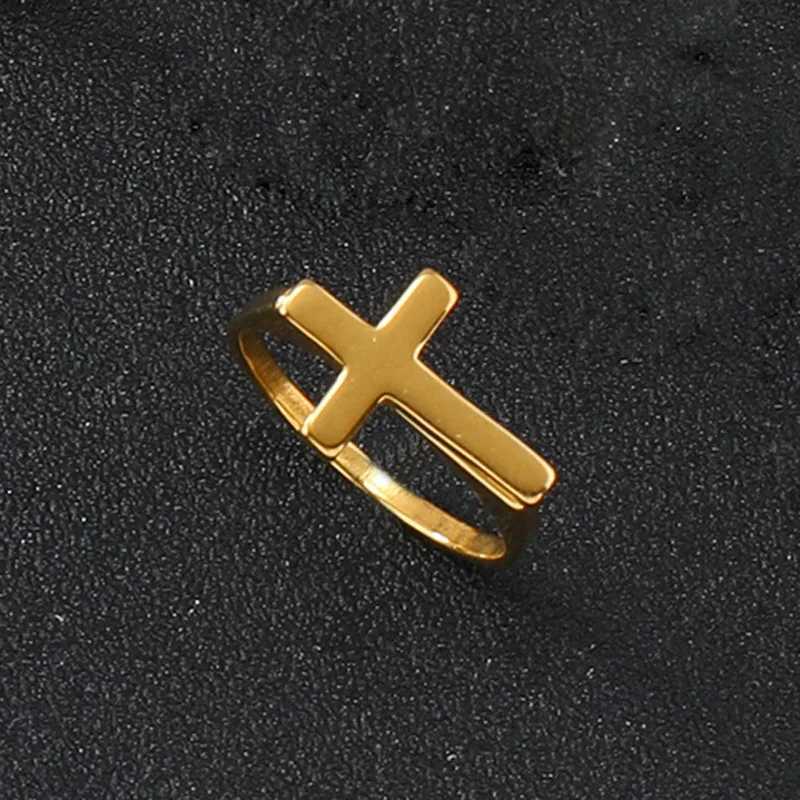 Simple Classic Thin Cross Ring For Men Women Stainless Steel Punk Gothic Ring Unisex Accessories Designer Jewelry Christian Gift J251020