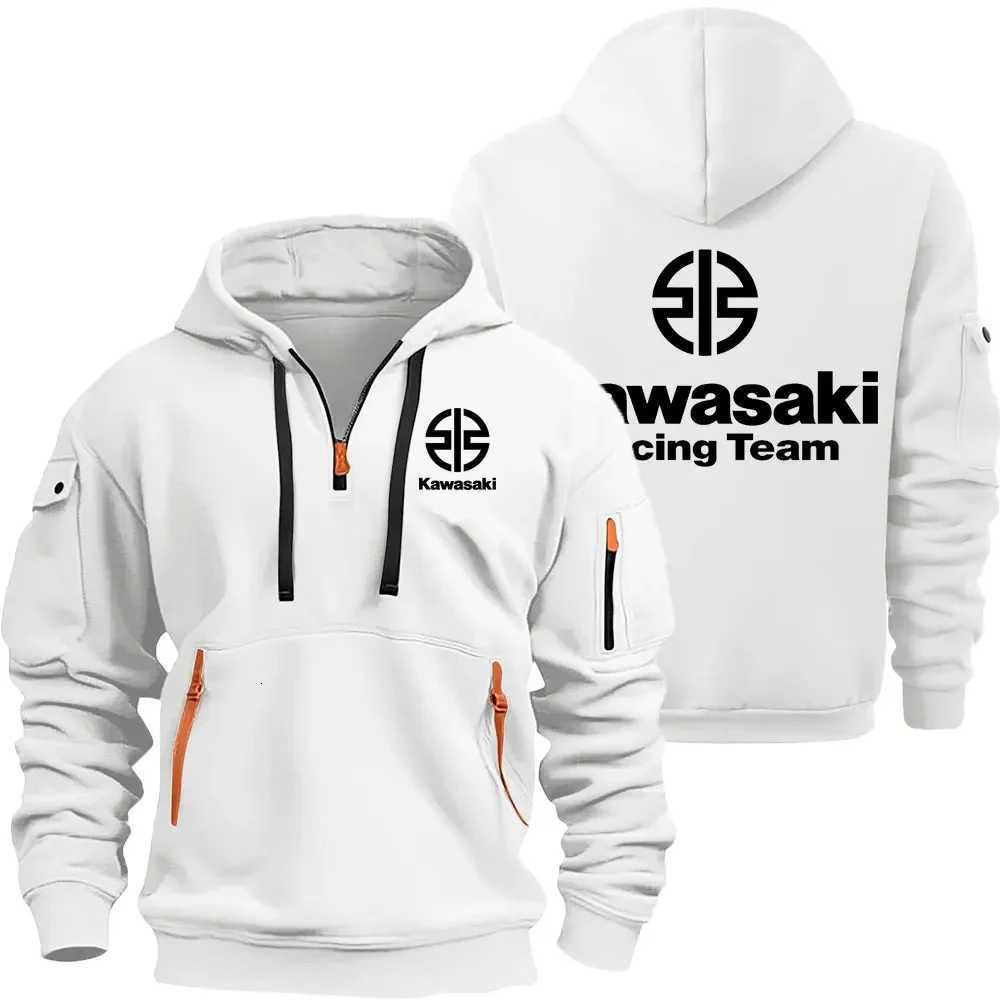 Kawasaki Motorcycle Racing Team Men Half Zipper Hoodie Spring Autumn Male Sweatshirt 2025 New Sport Pullover Clothes W251020
