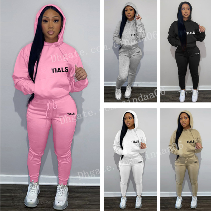 Designer Women's Hoodies Plush Tracksuits 2025 Fall And Winter 3D Letter Print Two Piece Pants Casual Pullover Hooded Sweatshirt Sweatpants Sweatersuit