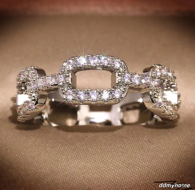 Sterling Sier CZ Ring Set - Elegant Cubic Zirconia Wedding Band For Women And Men Ddmyhome