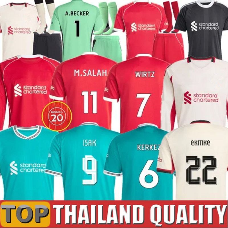 25 26 WIRTZ EkitikE ISAK soccer jerseys DIOGO JOTA frimpong Kerkez 2025 2026 Camiseta men kids women football shirt MAC ALLISTER salah GAKPO goalkeeper long sleeve