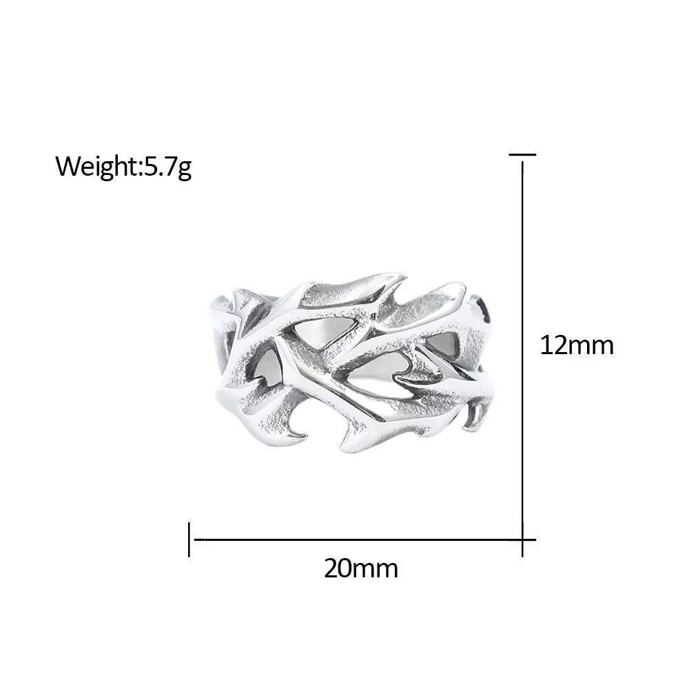 Fashion Simple Hollow Crown Of Thorns Ring Popular Stainless Steel Charm Rings for Men Women Punk Rock Jewelry Gift J251020