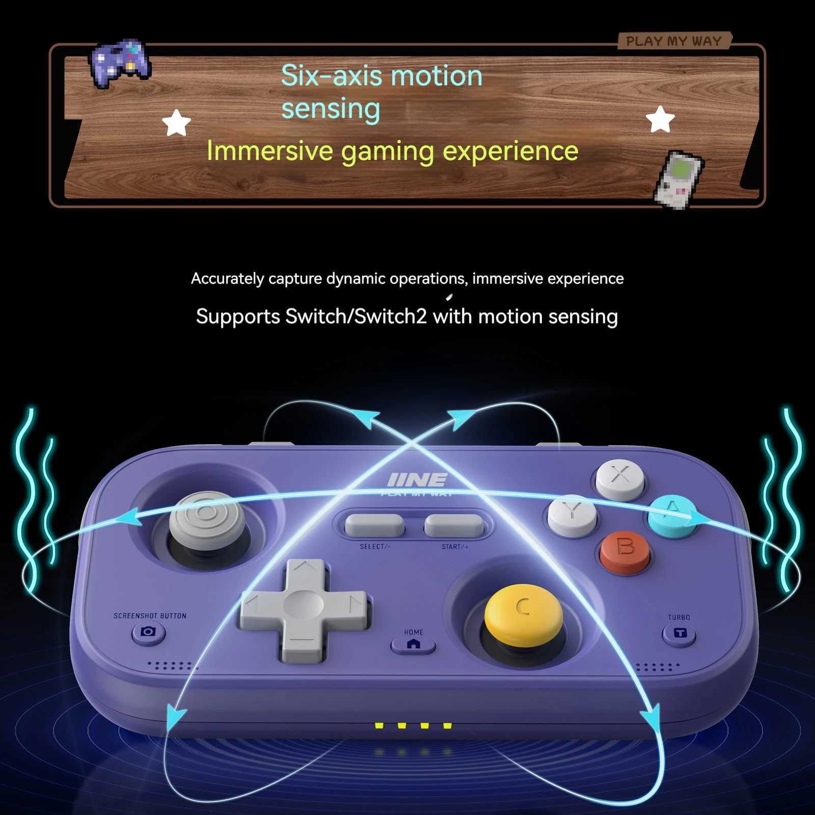 IINE Mini Retro Card Wireless Bluetooth Gamepads Portable Wired Dual Modes Gaming Controllers Joysticks For NS2 Switch2 Phone PC J251120