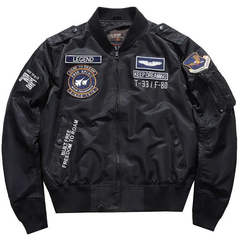 USA Mans Bomber Jacket Baseball Uniform Air Force One Army Aviation Jumper AVIATOR Workwear Baseball Embroidery Coat Men Z251020