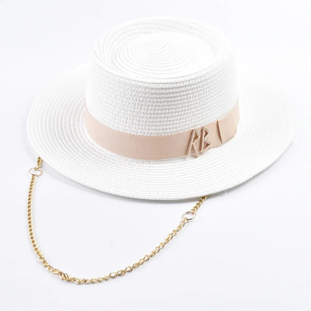 RUSLAN BAGINSKIY Summer Straw Hats for Women Ribbon Decoration Elegant Ladies Party Dress Hats Travel Beach Sun Hat Chapeau 251016