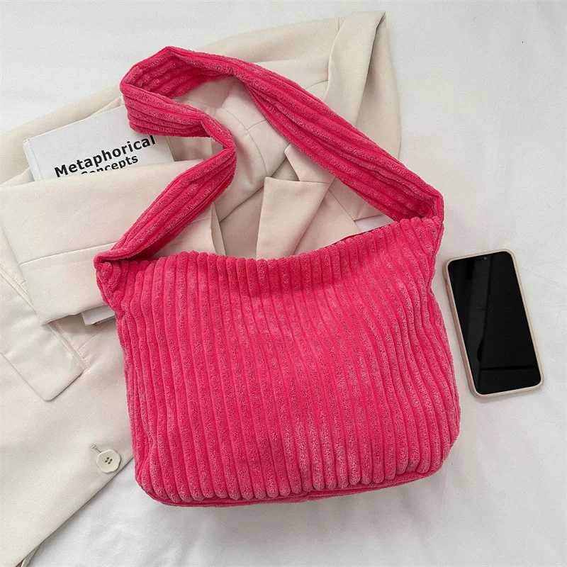 Ladies shoulder bag corduroy large capacity artistic womens bag commuting and class crossbody bagT251020