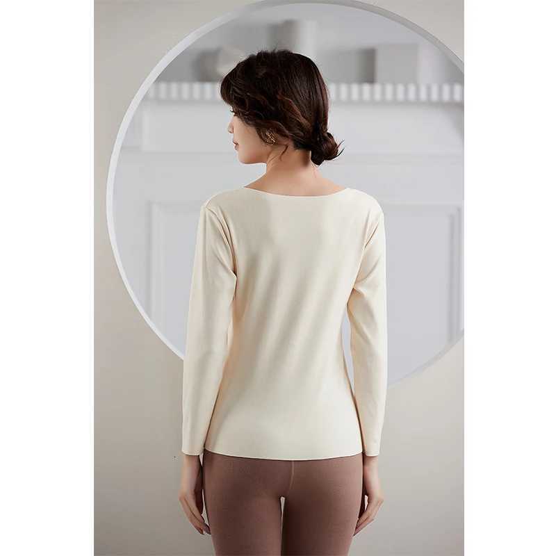 Thermal Intimates Womens Tops DoubleSided Brushed Seamless Autumn and Winter Autumn Clothes Womens Winter Warm Bottoming ShirtsT251020