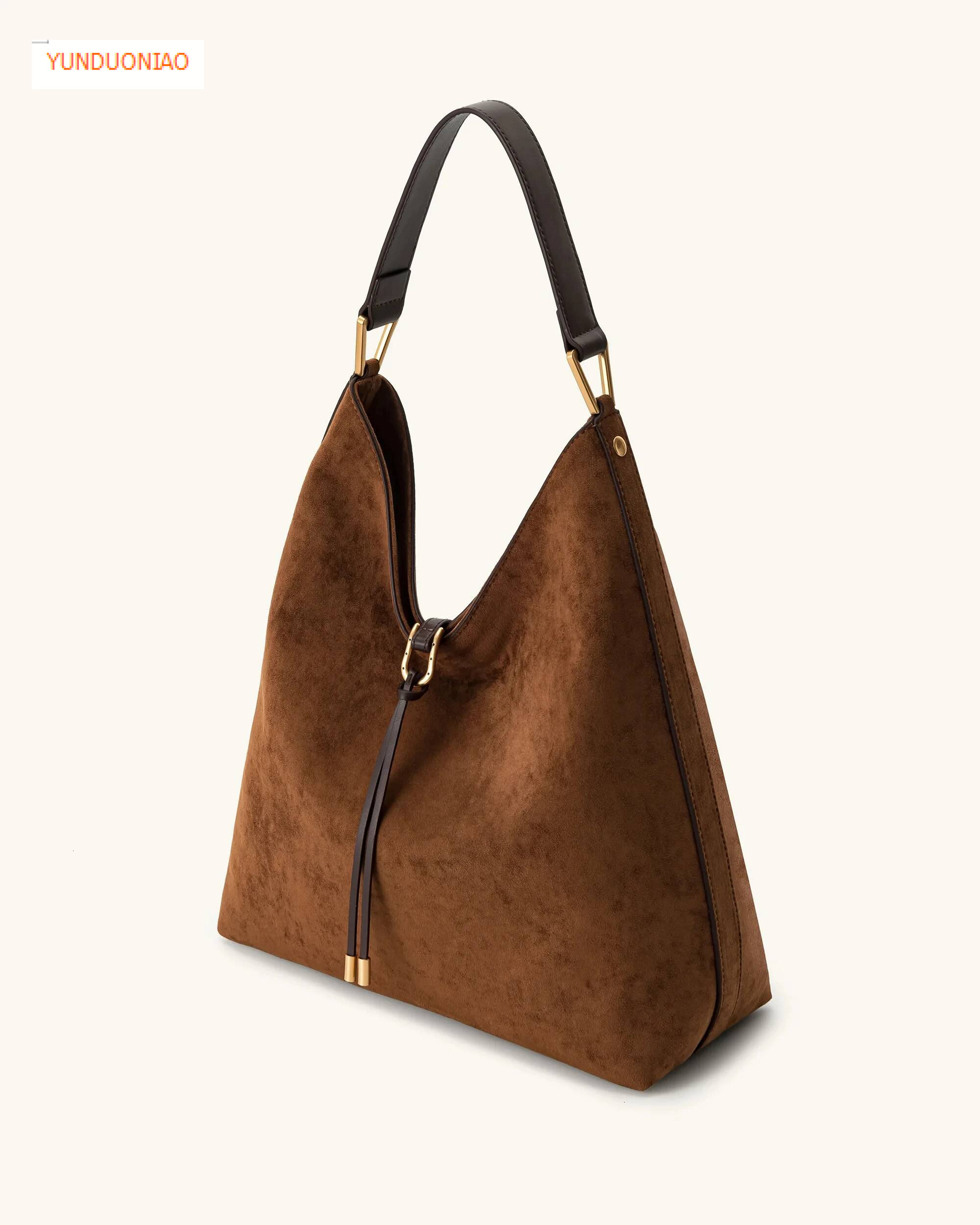 French niche style suede retro handbag autumn and winter new large capacity elegant luxury bag minimalist women's shoulder bag designer bag