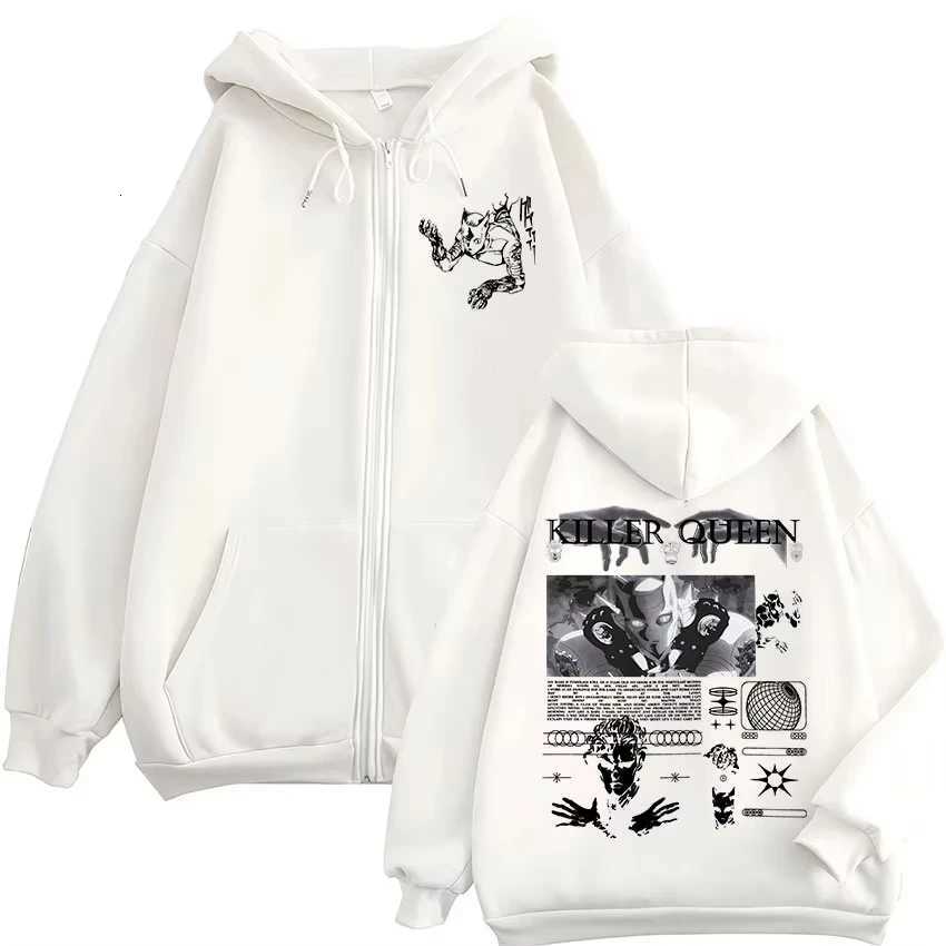 Anime Jojo Bizarre Adventure Killer Queen Zipper Hoodies Mens Women Clothing Fashion Hip Hop Zip Up Long Sleeves Pullovers Coat W251020