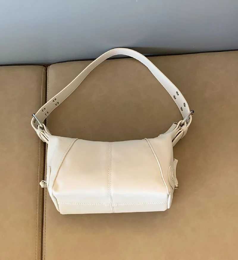 Korean Style Shoulder Bag For Women Trendy Motorcycle Handbag PU Purse For Young Girl Street Wear Solid Versatile BagT251020