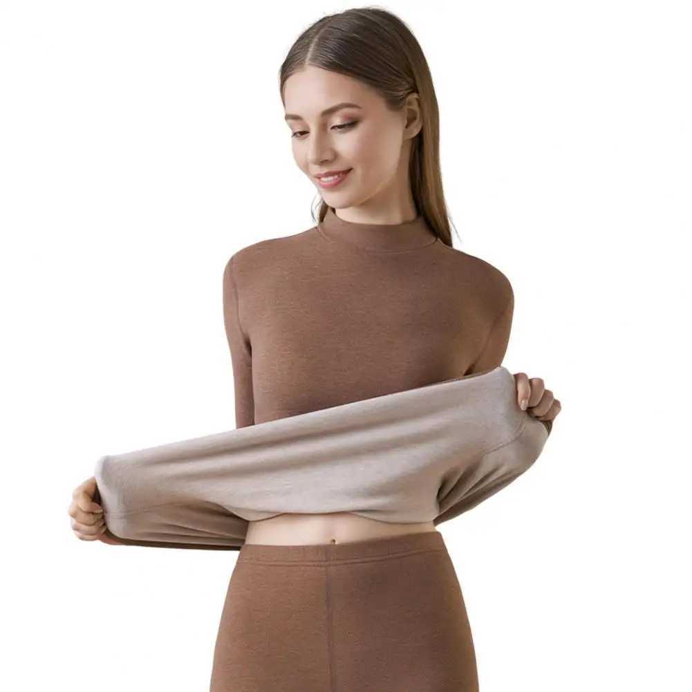 Women Thermal Suit Winter Underwear Set Long Sleeve Pajamas with High Elasticity for Weather Slim HomewearT251020