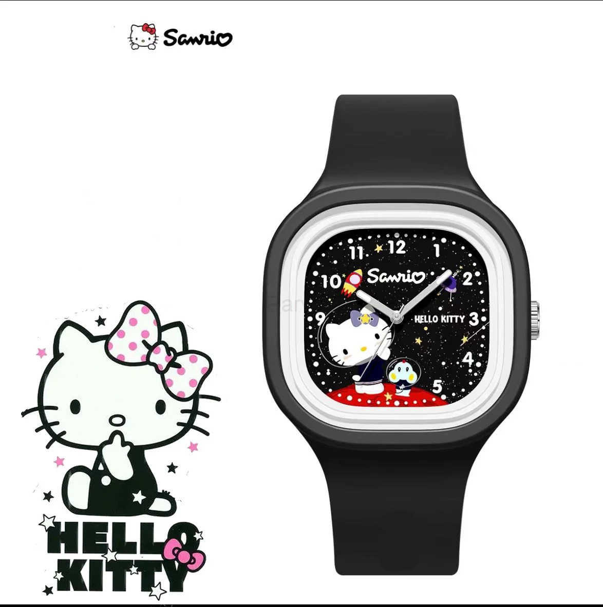 Sanrio Cartoon Sanrio Cinnamoroll Watch Kuromi Hello Kitty Silicone Strap Quartz Casual Melody WristWatch Girls Birthday Gift Cute Toys L251020