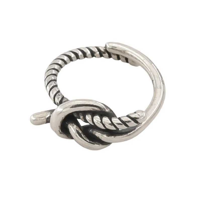 VENTFILLE 925 Sterling Silver Minimalism Cross Knot Thai Silver Rings Open Finger Ring For Women Men Jewelry Gifts J251020