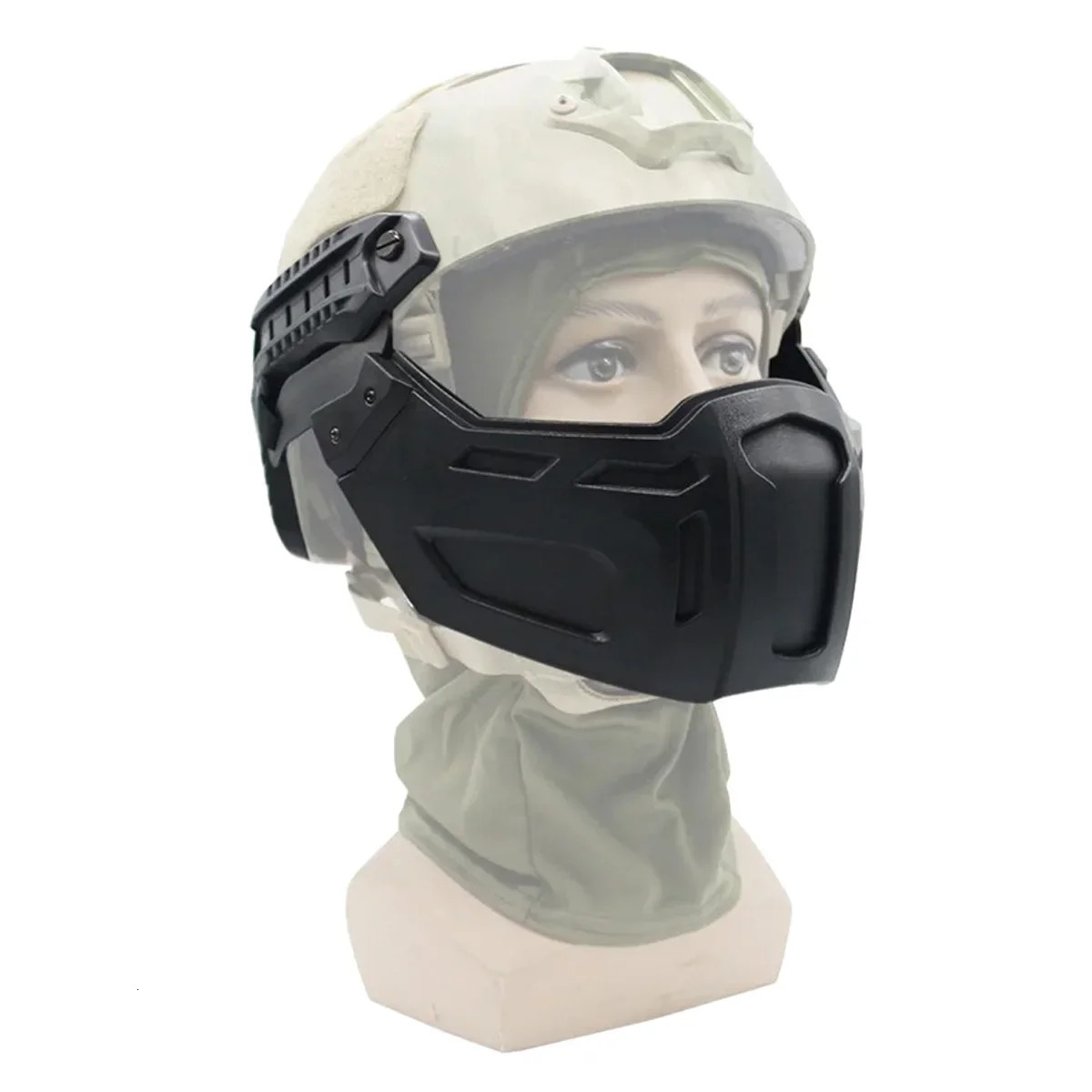 Tactical FAST Helmet Half Face Mask With Flip Goggles Hunting Airsoft CS Game Paintball Mask Helmet Accessories Gear 251011