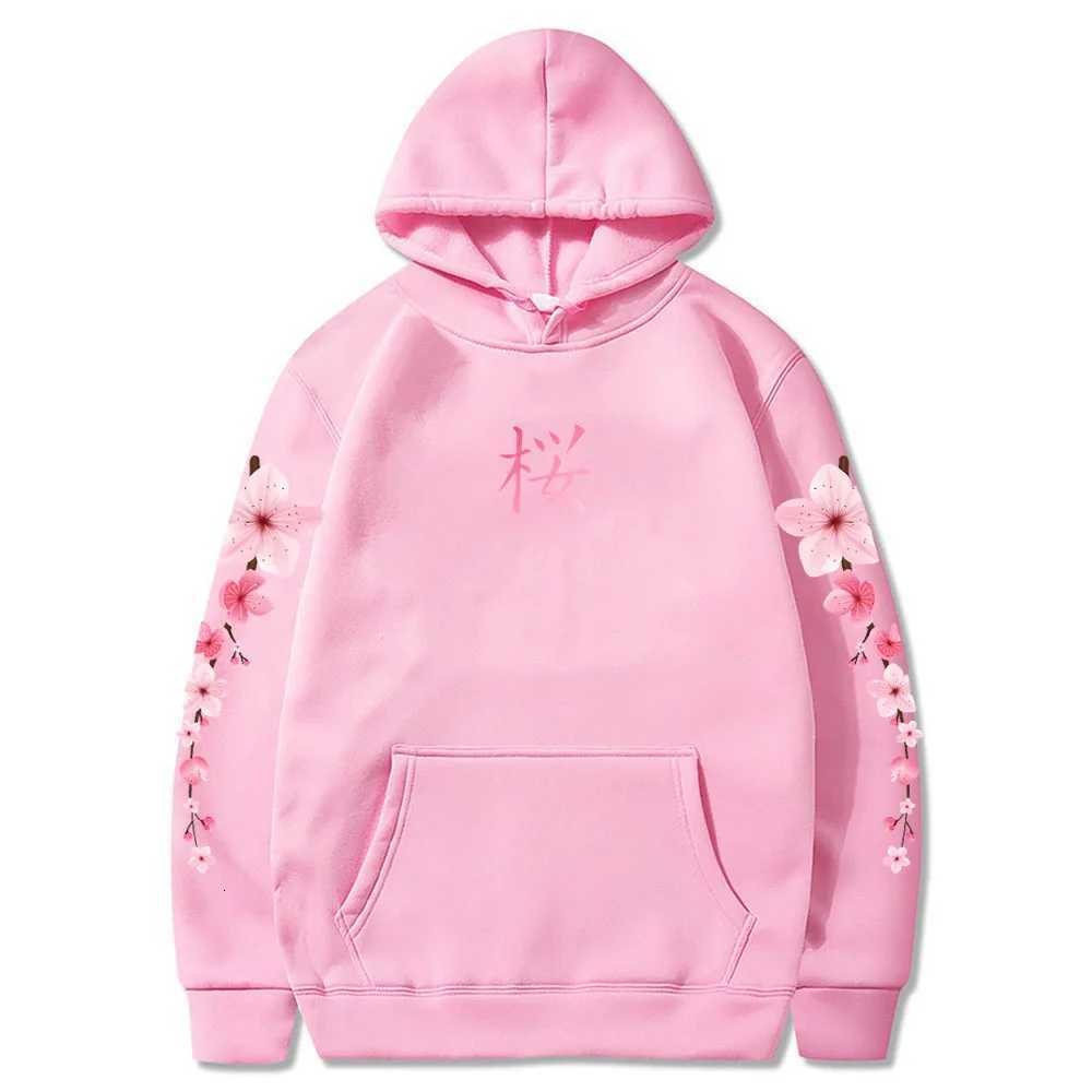 Japanese Blossom Sakura Graphic Hoodies Long Sleeve Winter Hooded Sweatshirts Casual WomenMen Comfortable Pullovers with Pocket W251020