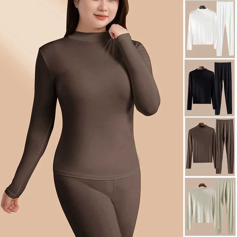 1pcs Women Autumn Longsleeved Tshirt Thin Thermal Undercloths Set Plus Size Half High Collar Slim Fit Warm UnderwearT251020