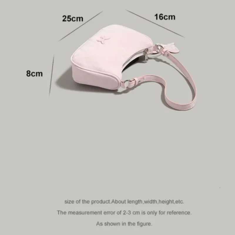 Sweet Cute Pink Bow Underarm Bag Women 2025 New Minimalist Luxe Dumpling Purse Ladies Premium Texture Shoulder Crossbody Bag Y2KT251020
