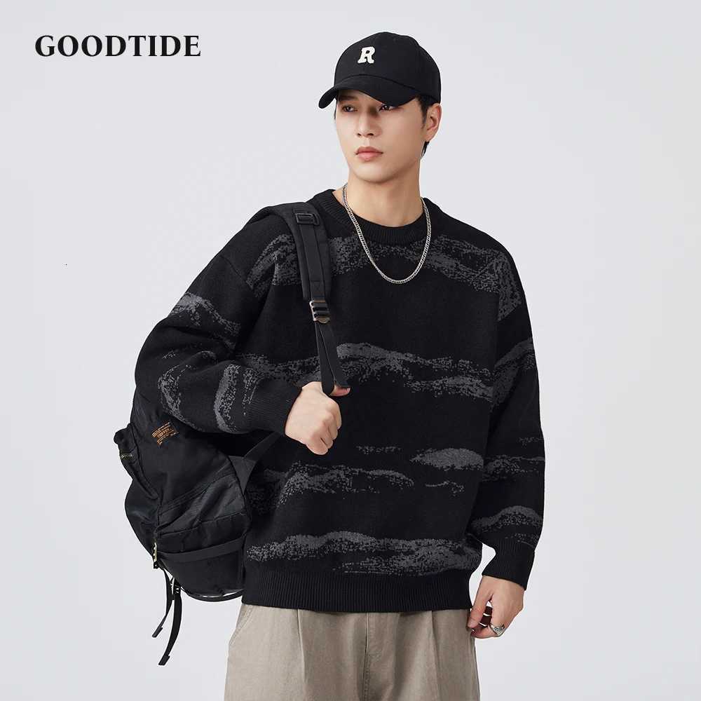 Fashion Mens Casual Landscape Pattern Sweater Autumn Winter Crew Neck Knitted Pullover Comfortable Soft Long Sleeve Jumper Top W251020