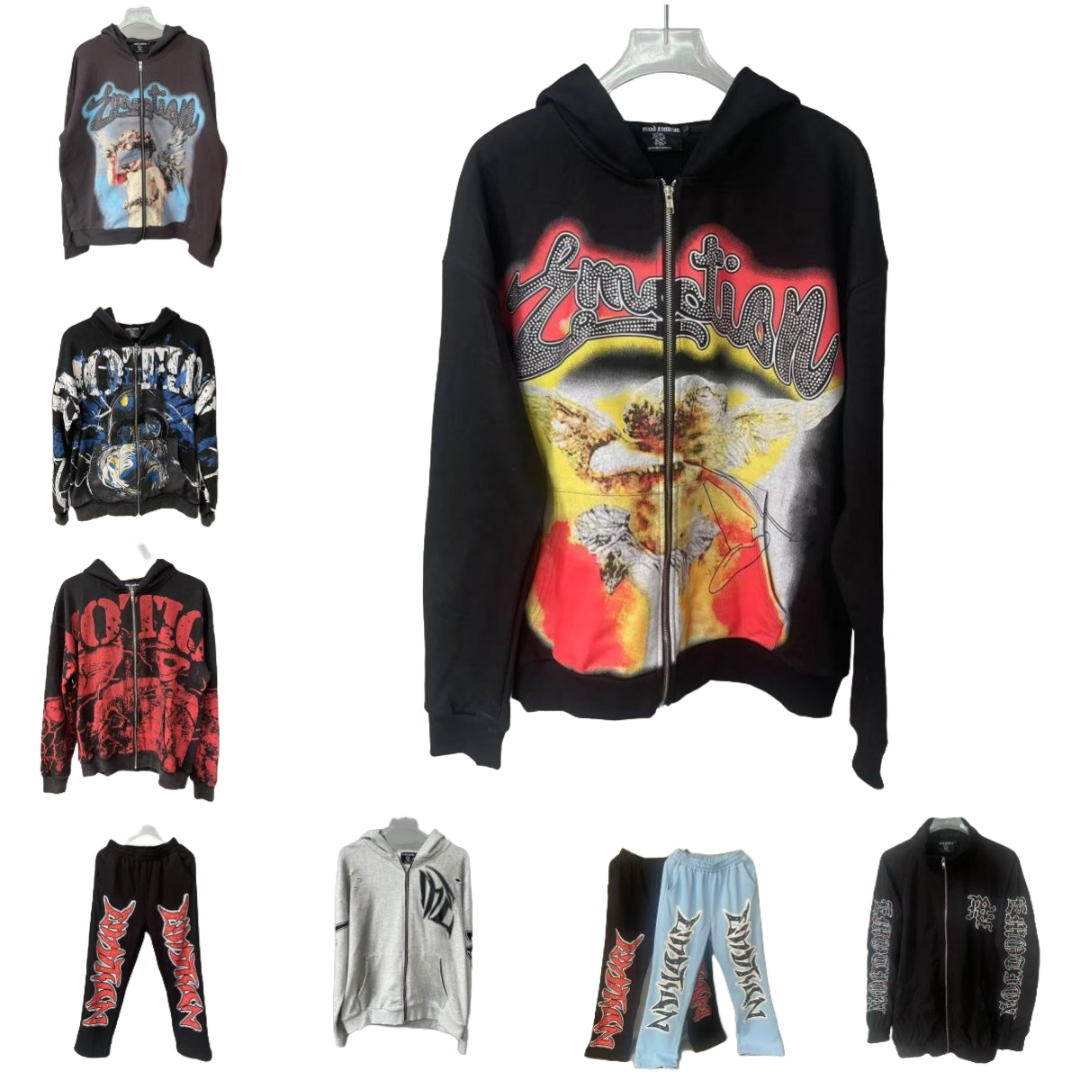 Designer hoodie men hoodie MIXED EMOTION hoodie Colorful diamond jacket pants designer mens pants fashionable diamond-encrusted high quality