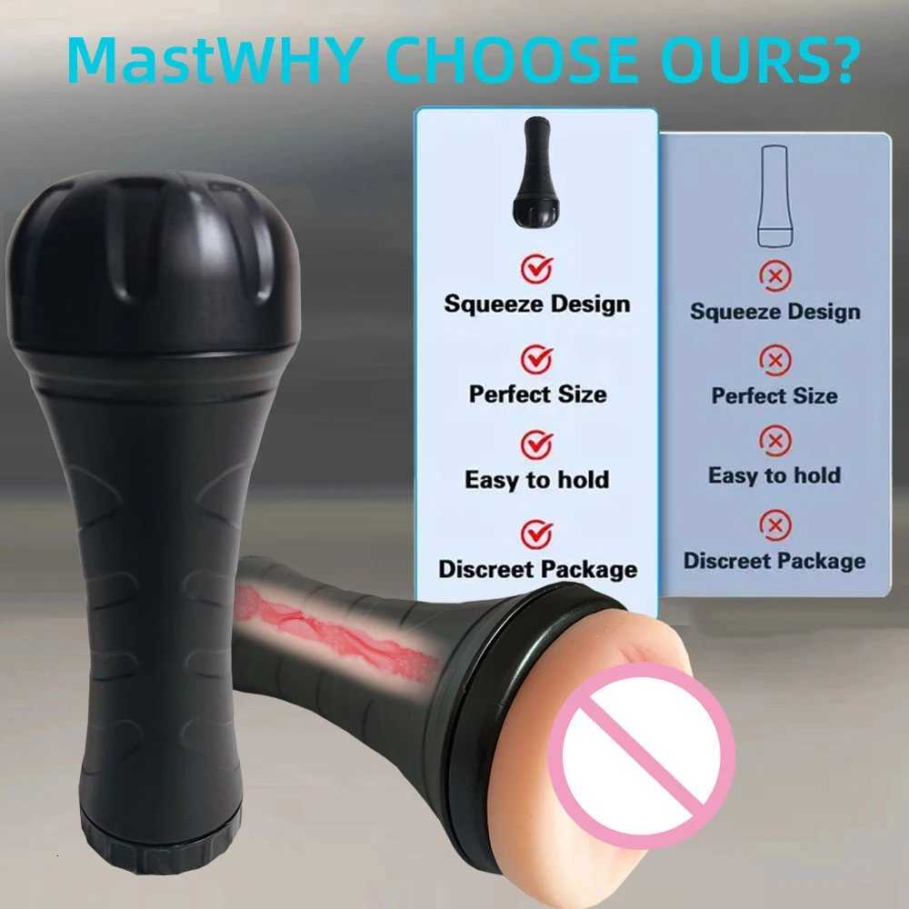 1pc Extra Long Soft Realistic Vagina Masturbation Cup for Men Safe Fidget Toys Orgasm Male Masturbator Sex Toy Adult Goods W251020
