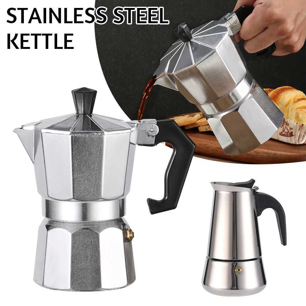 Octagonal Moka Pot AluminumStainless Steel Stovetop ressos Maker Mtipose Coffee Pots for Outdoor He Kitchen Off Y251020