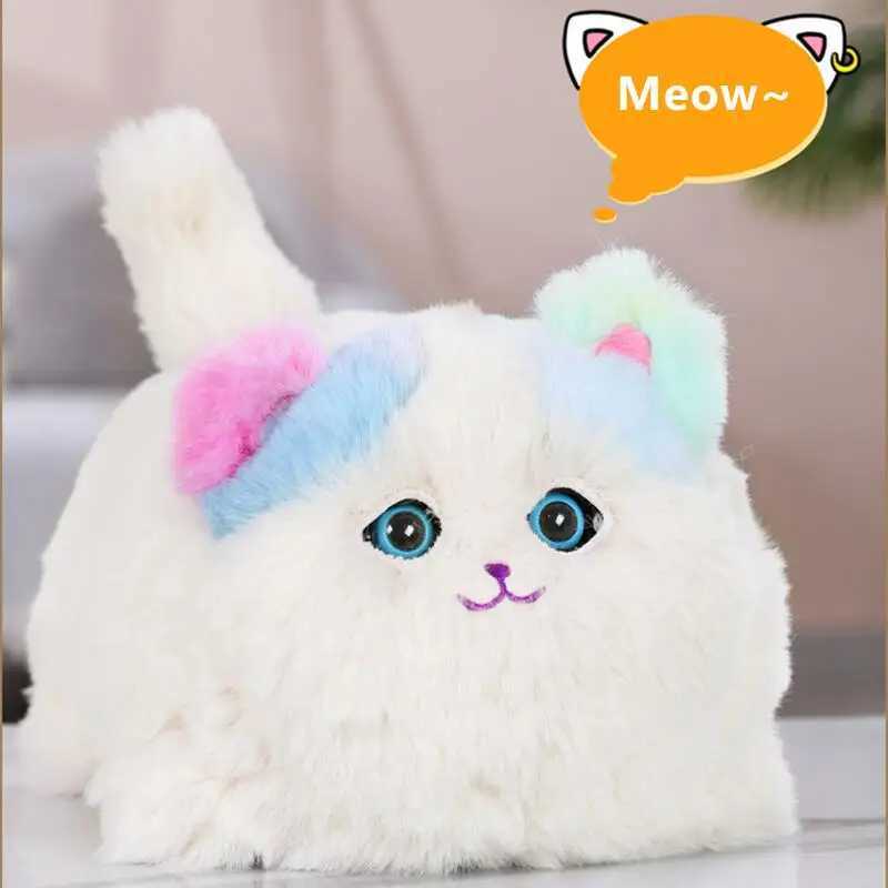 Cute Plush Toys Simulation Cat Dog Interactive Kids Huggy Pets Speak Electronic Accompanied Toy Children Gifts Birthday Awards J251020